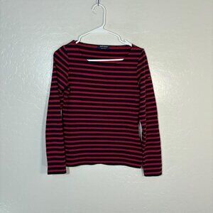 Saint James Shirt Womens 4 Navy Red Breton Stripe Long Sleeve Made in France